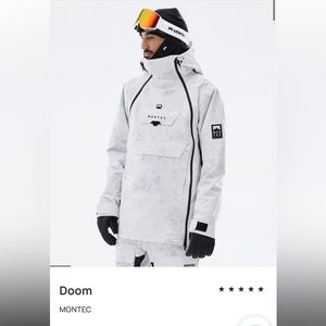 Mens Montec Doom Insulated Ski/Snowboard Jacket - Large - Light Grey